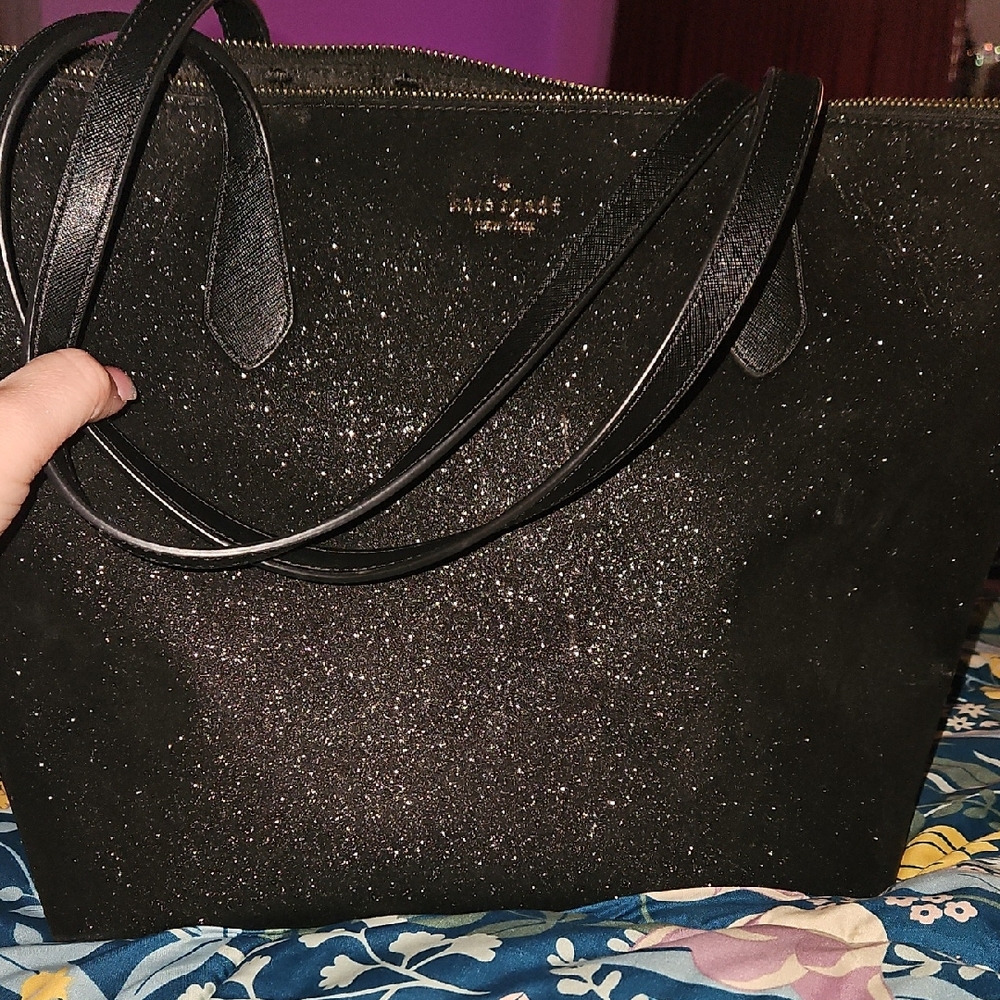Kate Spade Black Leather Tote Bag XL